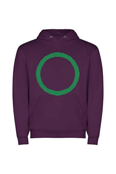 iLovePrints Circular Elegance: The Ouroboros Φούτερ με κουκούλα σε χρώμα Μωβ