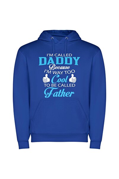 iLovePrints Daddy Cool Vibes Φούτερ με κουκούλα σε χρώμα Μπλε
