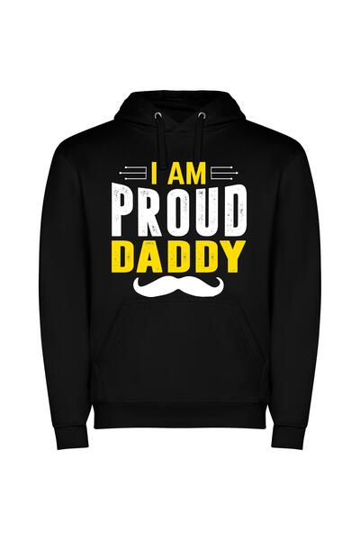 iLovePrints Daddy Energy Style Φούτερ με κουκούλα σε χρώμα Μαύρο