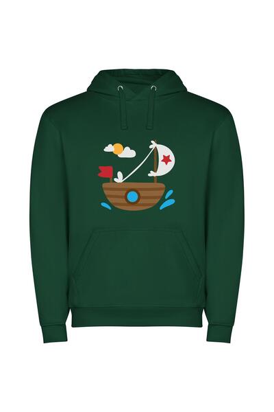 iLovePrints Nautical Flag Serenity Φούτερ με κουκούλα σε χρώμα Πράσινο