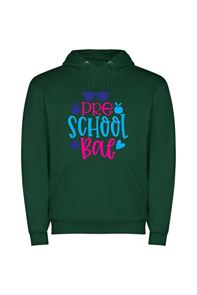 iLovePrints Sunglasses on School Bag Φούτερ με κουκούλα σε χρώμα Πράσινο