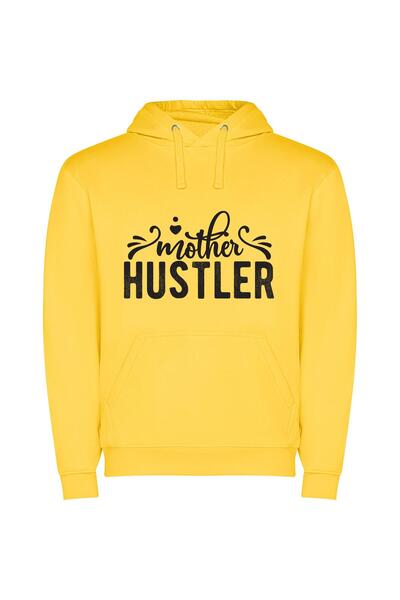 iLovePrints Hudson's Monochrome Mother Hustler Φούτερ με κουκούλα σε χρώμα Κί...