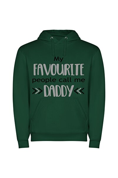 iLovePrints Daddy's Classy Favorite People Φούτερ με κουκούλα σε χρώμα Πράσινο