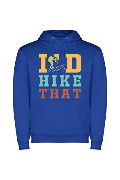 iLovePrints Summit Quest: Inspired Hike Φούτερ με κουκούλα σε χρώμα Μπλε