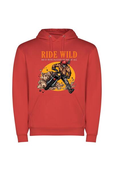 iLovePrints Motorcycle Maverick: Illustrated Poster Φούτερ με κουκούλα σε χρώ...