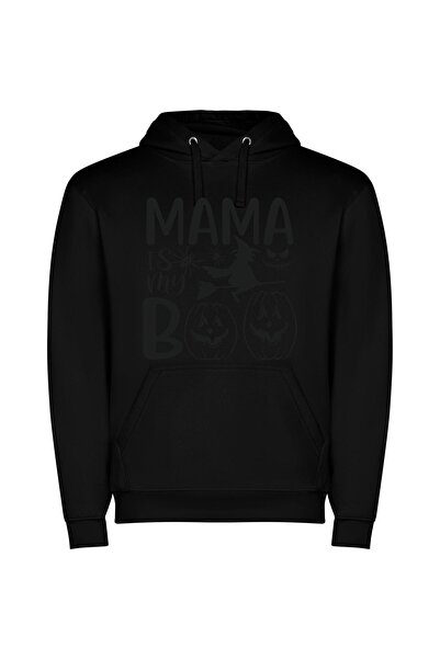 iLovePrints Mama's Boo: Spooktacular Pumpkins! Φούτερ με κουκούλα σε χρώμα Μαύρο