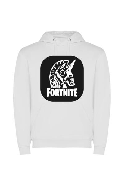 iLovePrints Fortnite's Equine Elegance Φούτερ με κουκούλα σε χρώμα Λευκό