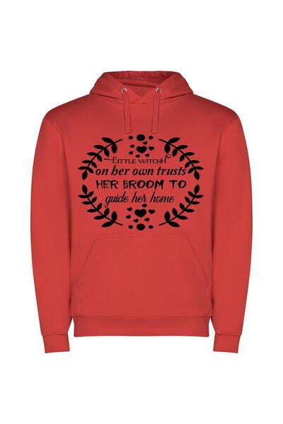iLovePrints Magic Guided Home Φούτερ με κουκούλα σε χρώμα Κόκκινο