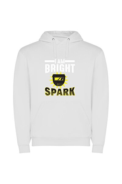 iLovePrints Radiant Spark Circuitry Φούτερ με κουκούλα σε χρώμα Λευκό