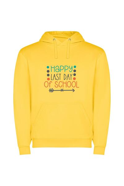 iLovePrints Happy Last School Farewell Φούτερ με κουκούλα σε χρώμα Κίτρινο