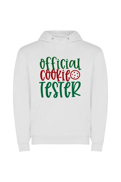 iLovePrints Merry Cookie Tester Extravaganza Φούτερ με κουκούλα σε χρώμα Λευκό