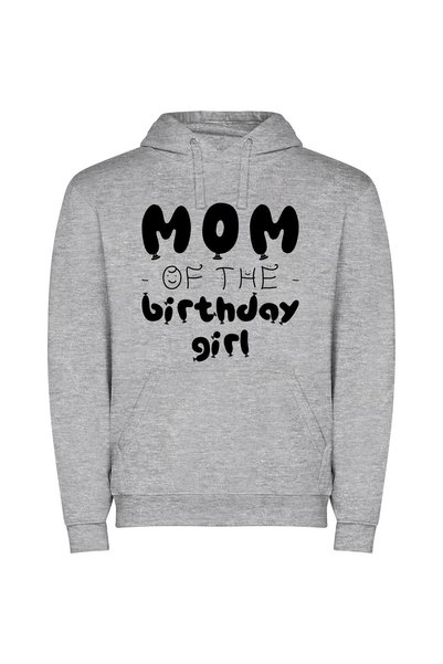 iLovePrints Birthday Balloon Bonanza: Mom! Φούτερ με κουκούλα σε χρώμα Γκρι