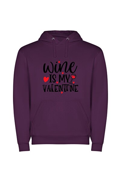 iLovePrints Glamorous Wine Affair Φούτερ με κουκούλα σε χρώμα Μωβ