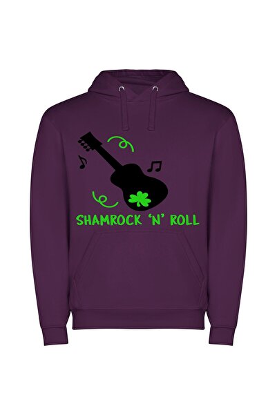 iLovePrints Shamrock Rockin' Strings Φούτερ με κουκούλα σε χρώμα Μωβ