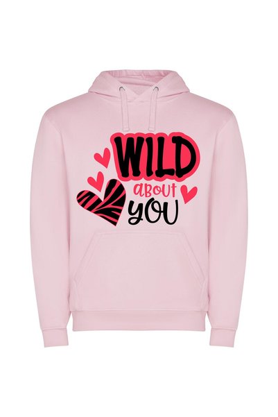 iLovePrints Wild Love Expressions Φούτερ με κουκούλα σε χρώμα Ροζ