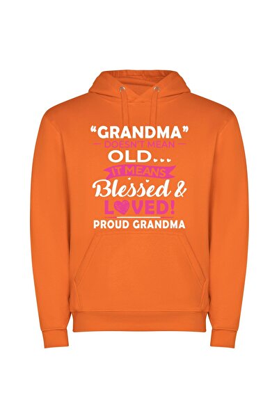 iLovePrints Cherished Grandma's Delight Φούτερ με κουκούλα σε χρώμα Πορτοκαλί