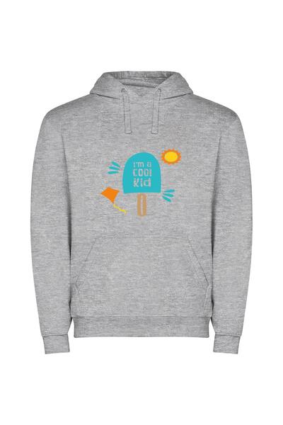 iLovePrints Chill Kid Cone Φούτερ με κουκούλα σε χρώμα Γκρι