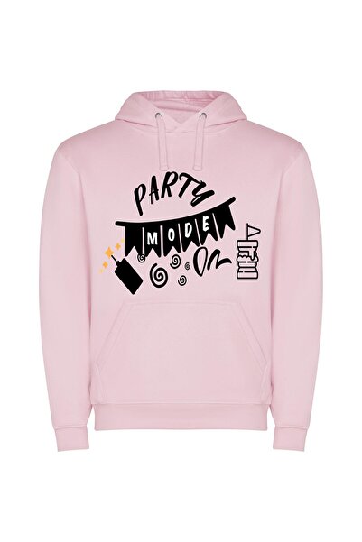 iLovePrints Chic Noir Party Glam Φούτερ με κουκούλα σε χρώμα Ροζ