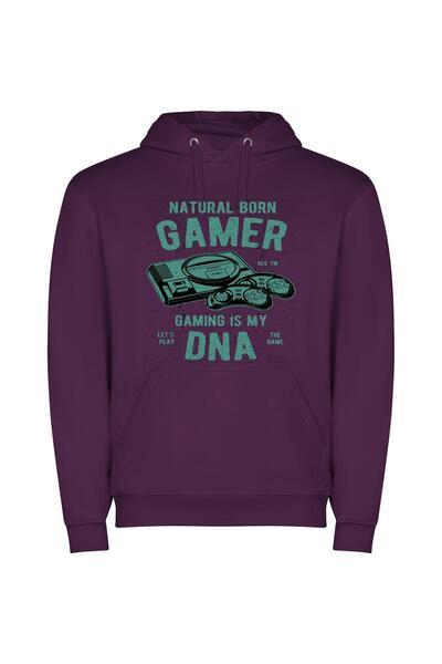 iLovePrints Game Artistry: Aesthetic Inspiration Φούτερ με κουκούλα σε χρώμα Μωβ