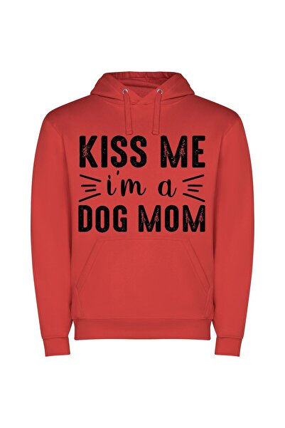 iLovePrints Pampered Pooch Portrait Φούτερ με κουκούλα σε χρώμα Κόκκινο
