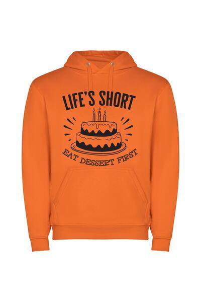 iLovePrints Sweet Life's First Bite Φούτερ με κουκούλα σε χρώμα Πορτοκαλί