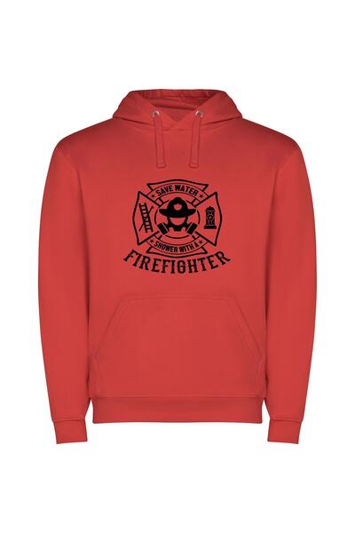 iLovePrints Water-saving Hero Emblem Φούτερ με κουκούλα σε χρώμα Κόκκινο