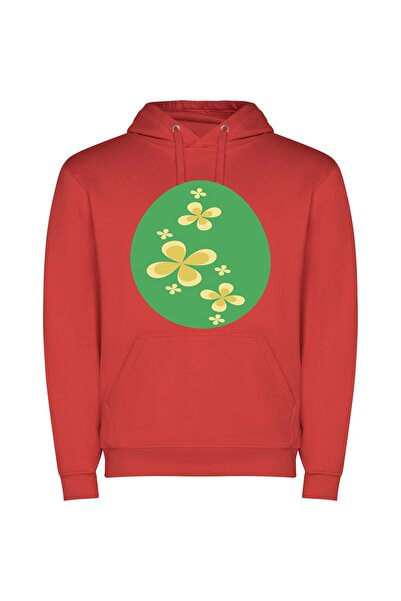 iLovePrints Floral Elegance Φούτερ με κουκούλα σε χρώμα Κόκκινο