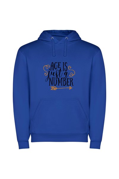 iLovePrints Timeless Numbers Unleashed Φούτερ με κουκούλα σε χρώμα Μπλε