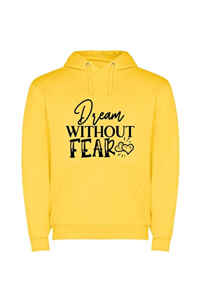 iLovePrints Fearless Dreams Φούτερ με κουκούλα σε χρώμα Κίτρινο