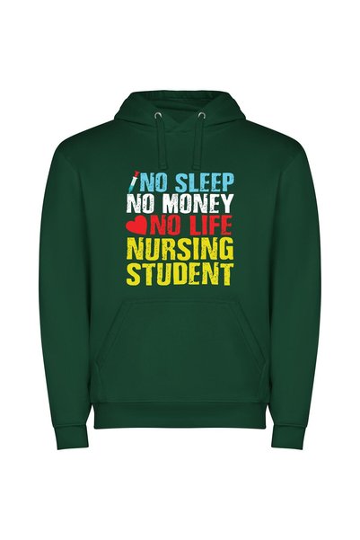 iLovePrints Sleepless Nurse's Student Stripes Φούτερ με κουκούλα σε χρώμα Πρά...