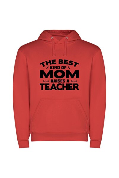 iLovePrints Mom, the Master Educator Φούτερ με κουκούλα σε χρώμα Κόκκινο