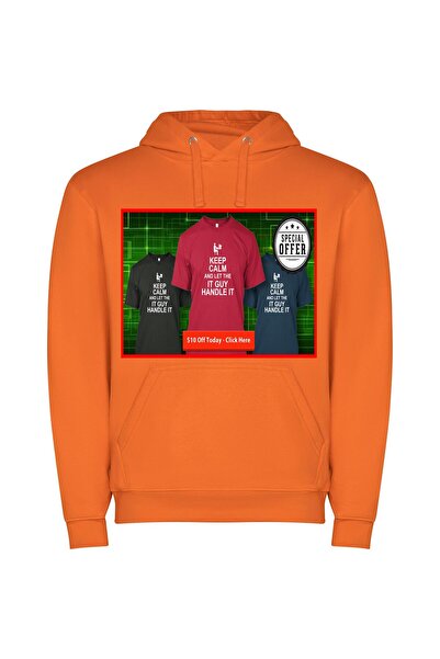 iLovePrints Calm IT Specialist Exclusive Φούτερ με κουκούλα σε χρώμα Πορτοκαλί