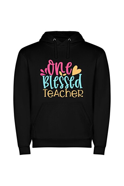iLovePrints Blessed Teacher, Delightful Subject Φούτερ με κουκούλα σε χρώμα Μ...