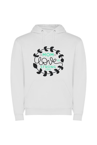 iLovePrints Maternal Bond: Strong Love Φούτερ με κουκούλα σε χρώμα Λευκό