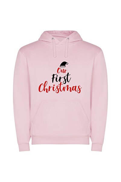 iLovePrints Elegant Noel Creation Φούτερ με κουκούλα σε χρώμα Ροζ