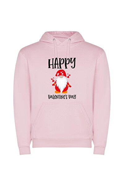 iLovePrints Euphoric Valentine's Greetings Φούτερ με κουκούλα σε χρώμα Ροζ