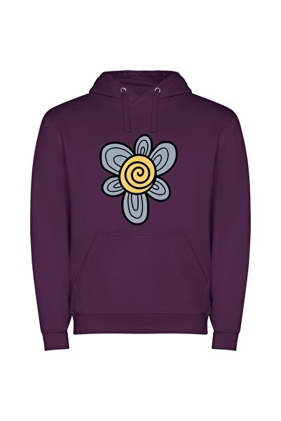 iLovePrints Floral Majesty Φούτερ με κουκούλα σε χρώμα Μωβ