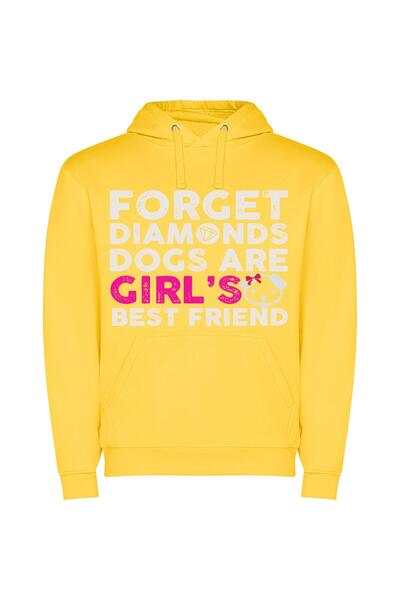 iLovePrints Dazzling Girl Gang Glam Φούτερ με κουκούλα σε χρώμα Κίτρινο