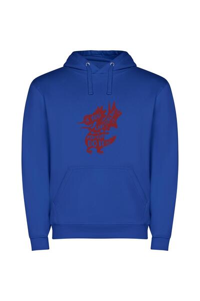 iLovePrints Crimson Dragon's Can-Do Dream Φούτερ με κουκούλα σε χρώμα Μπλε