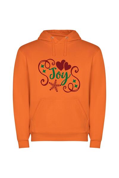iLovePrints Joyful Snowflake Seasons Φούτερ με κουκούλα σε χρώμα Πορτοκαλί