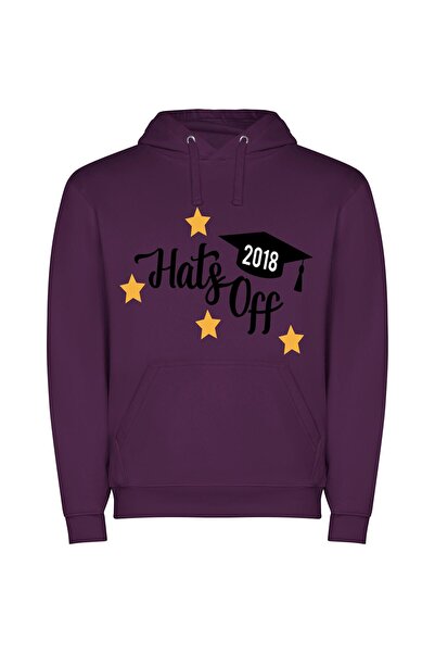 iLovePrints Futuristic Hate-Free Graduation Φούτερ με κουκούλα σε χρώμα Μωβ