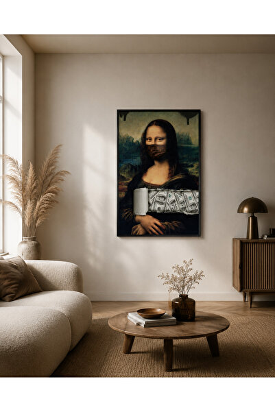 Zuma Studio Modern Pop Art Mona Lisa Dolar Temalı Çerçeveli Duvar Tablosu | M...