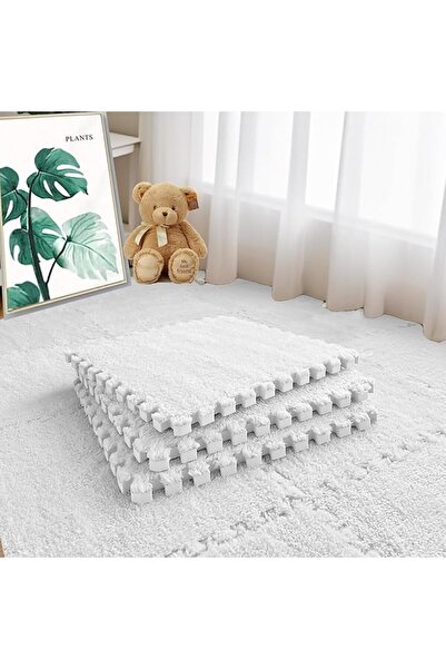 CCOVERY 12PCS Plush Foam Floor Mat,Plush Interlocking Carpet Tiles,Squares Pu...