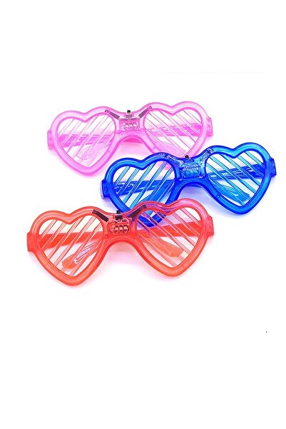OEM Ochelari de petrecere cu LED, model inimă, din plastic, 3 moduri de ilumi...