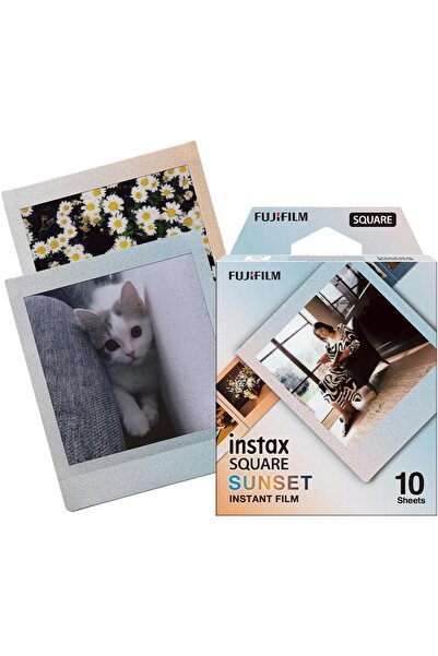 Instax فيلم فوجي فيلم SQUARE Sunset – حدود متدرجة لونية (10 لقطات) – الفيلم فقط