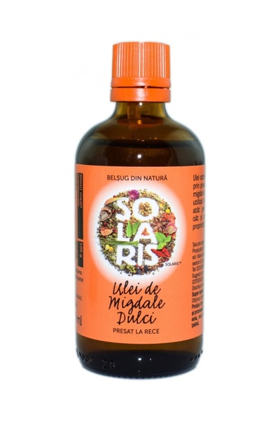 SOLARIS Ulei migdale dulci presat la rece 100ml sticla bruna