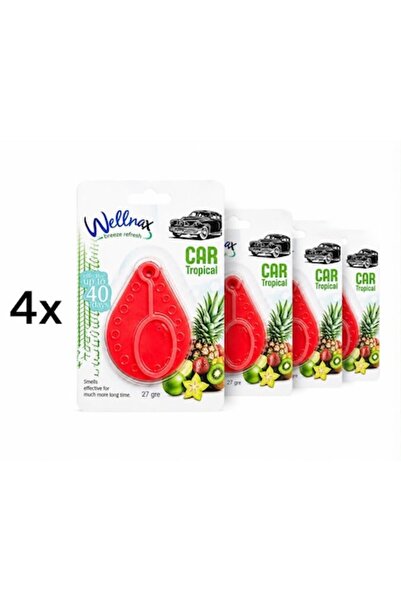 Wellnax Odorizant auto Breeze Fresh Tropical, 27 g, Set de 4 bucăți