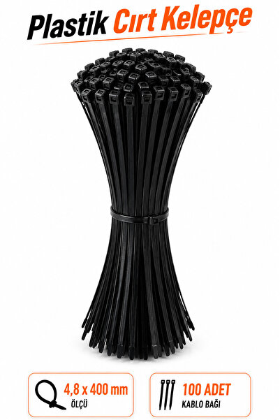 Badem10 Kablo Bağı Plastik Cırt Kelepçe 4,8x400 mm 100 Adet Kablo Düzenleyici...