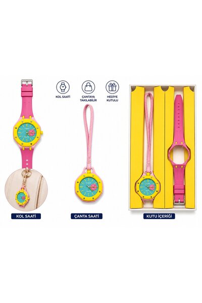 Pmr Duostyle 2-in-1 Analog Wrist Watch and Purse Watch Silicone Band Unisex