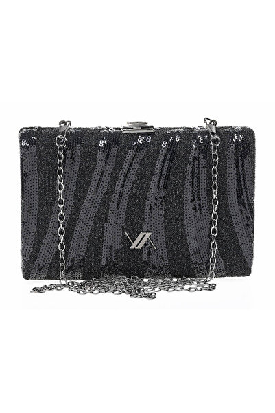 VERDE Γυναικεία τσάντα clutch 01-1657 μαύρο